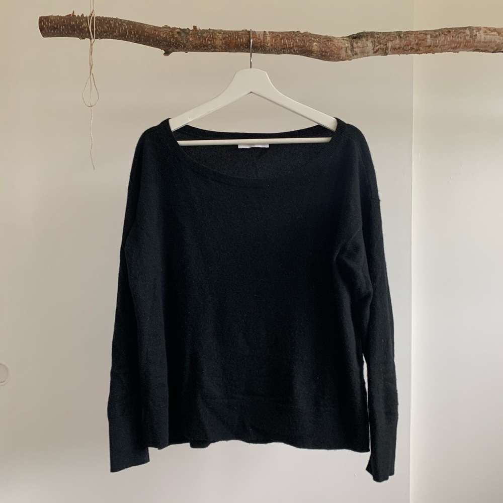 Everlane Cashmere Ballet Neck Black Sweater